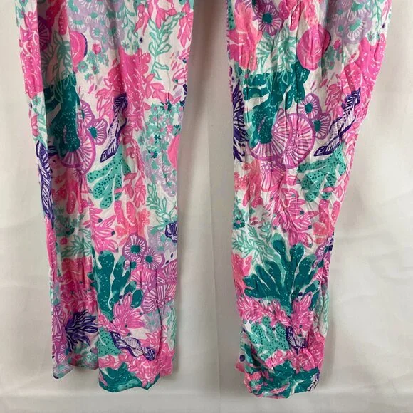 Lilly Pulitzer Pajama Set XXL Multi Seaside Carnivale Knit XXL Tank Pants Pink - Picture 16 of 16
